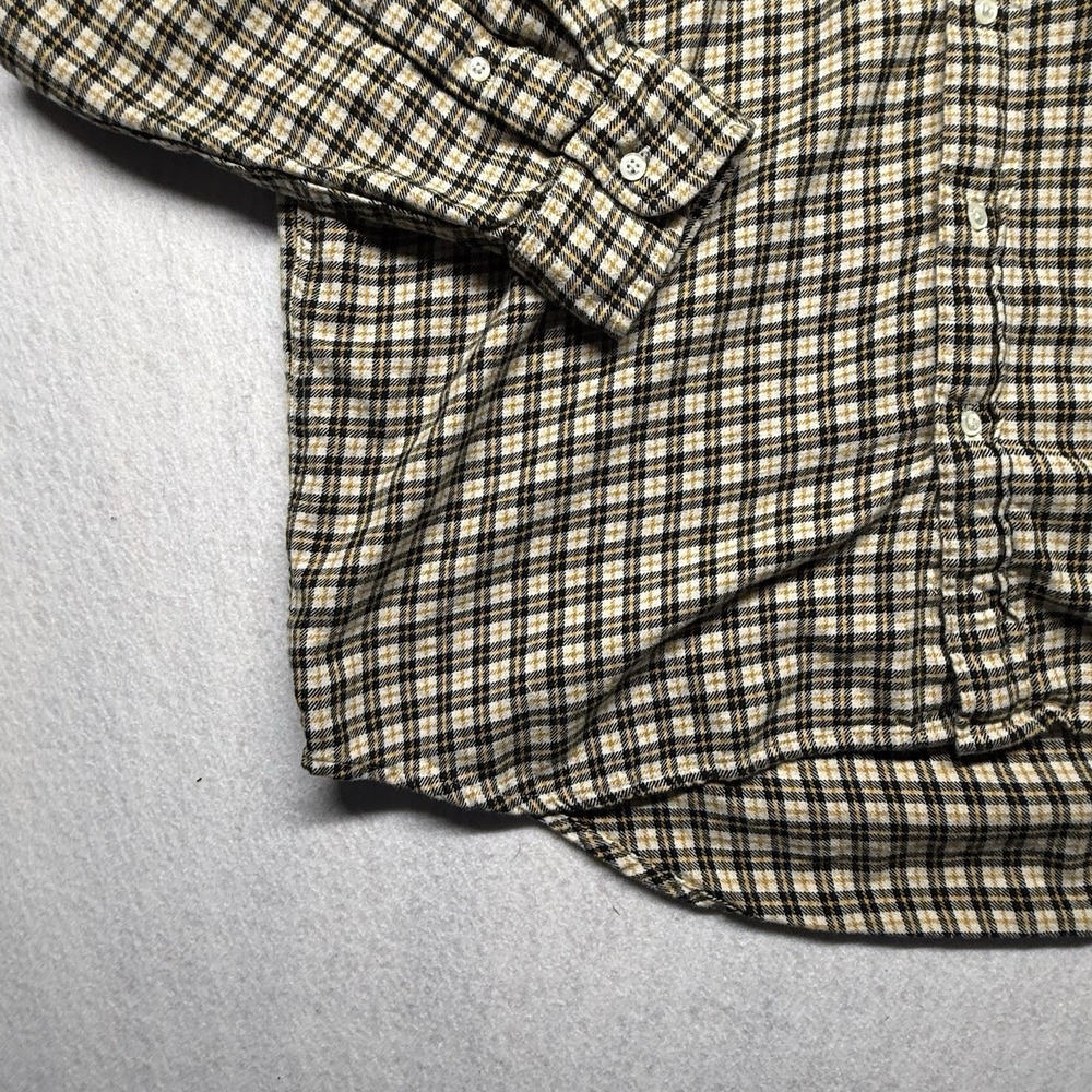 Vintage Ralph Lauren Mens L Flannel Yellow Plaid  Button Down Shirt Long Sleeve - Picture 5 of 13